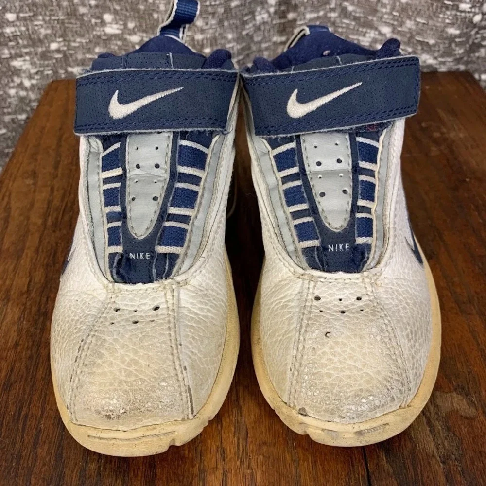 Vintage Nike Toddler Infant Hook and Loop Shoes Blue/White Logo Size 10.5C